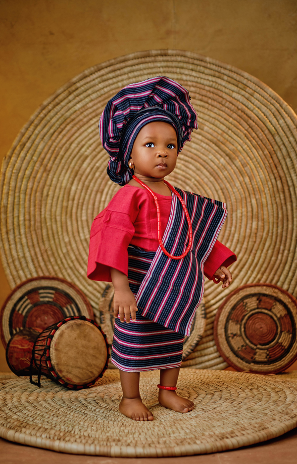 Aso Oke Red Outfits for African for Special Occasions Like Birthdays, Weddings, and Cultural Celebrations